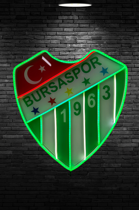 Bursaspor Neon Logo Işık | LED Dekoratif Duvar Aydınlatma